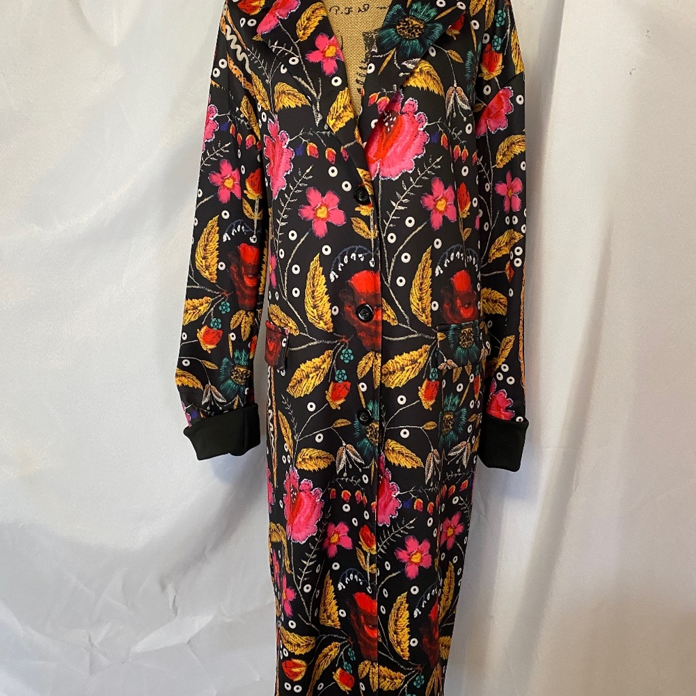 Order Plus Women's Multi-Color Floral Long Lightweight Coat NWT Size 3XL